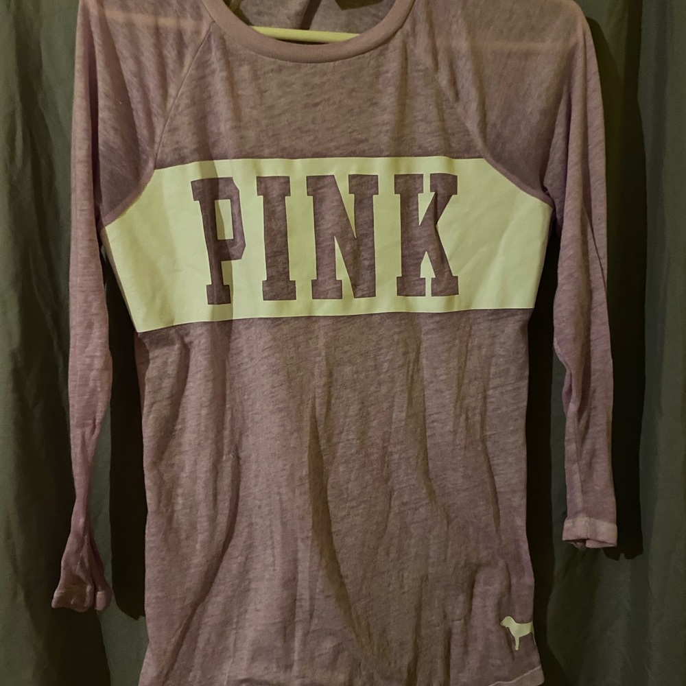 Pink long sleeve T-shirt